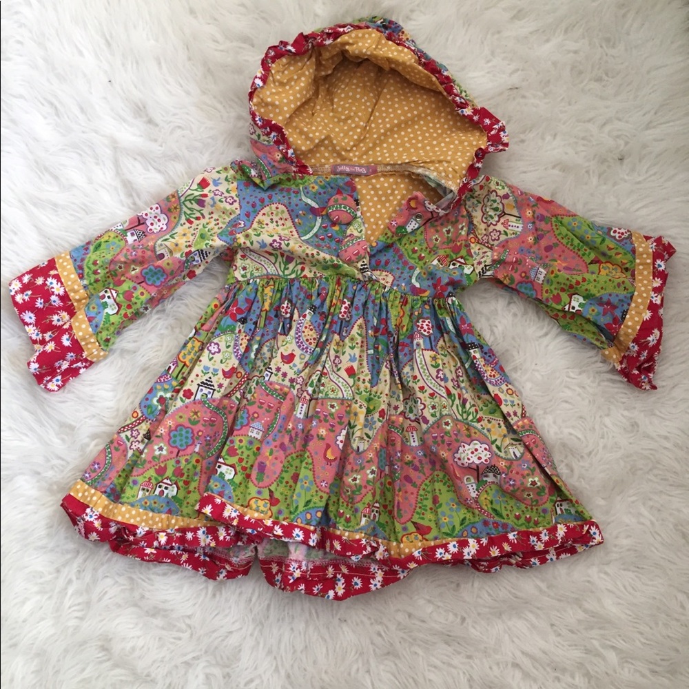 Adorable little girls hooded dress